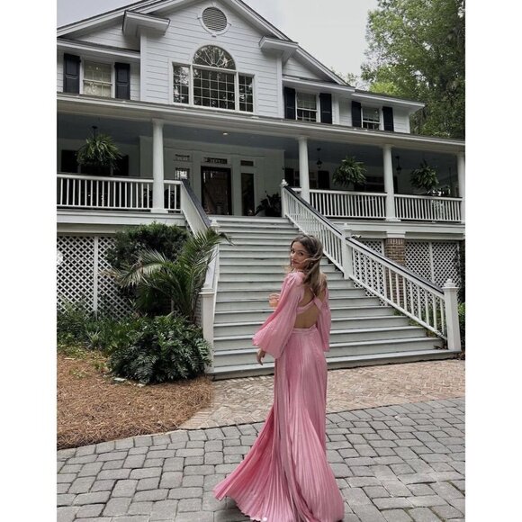 MAC DUGGAL Long Sleeve Cut Out Gown in Pink Size US 2 - Picture 4 of 16